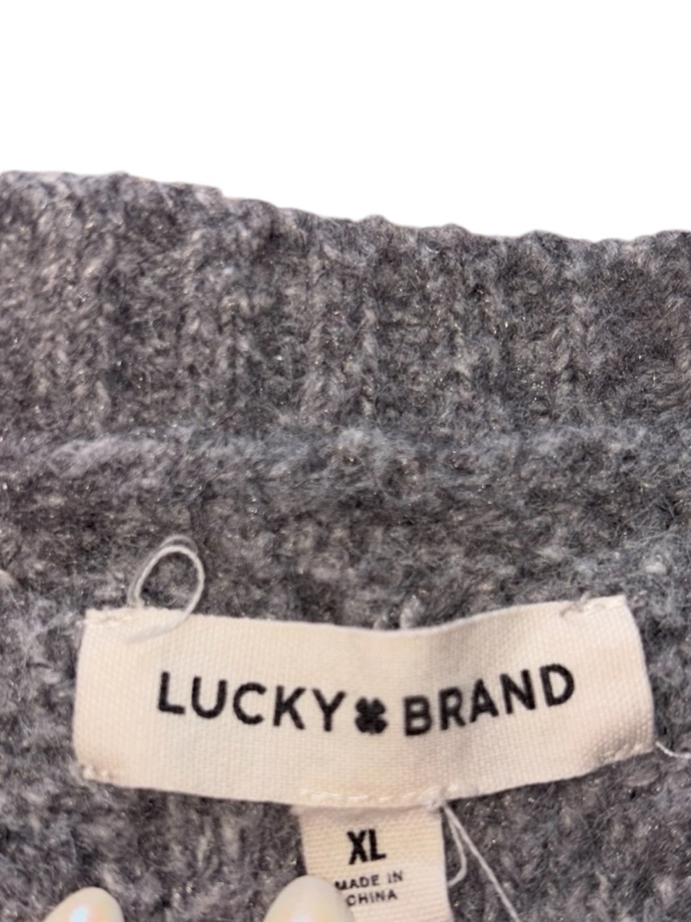 Lucky Brand Gray Cable Crewneck Sweater - Picture 7 of 7